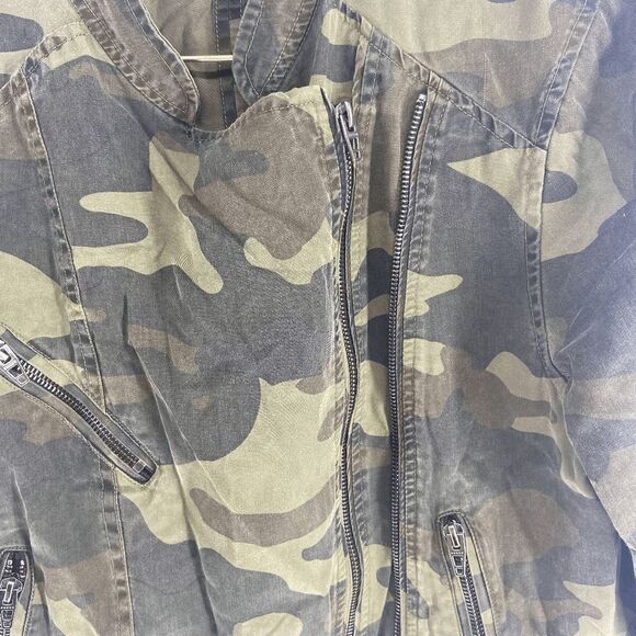 BlankNYC Women's Camo Zip Front Zipper Embellished Long Sleeve Jacket Medium - Picture 6 of 7